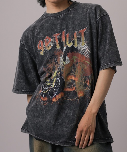 tシャツ 「82」 ロックテイスト プリントTシャツ バックプリント