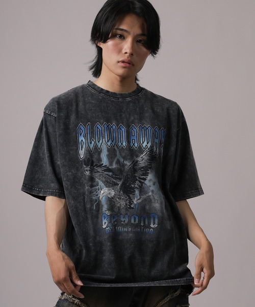 tシャツ 「82」 ロックテイスト プリントTシャツ バックプリント