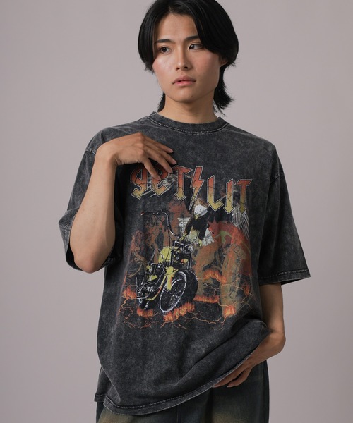 tシャツ 「82」 ロックテイスト プリントTシャツ バックプリント