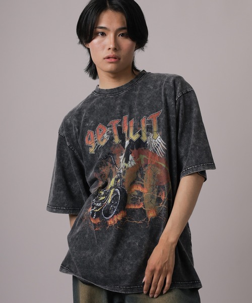 tシャツ 「82」 ロックテイスト プリントTシャツ バックプリント