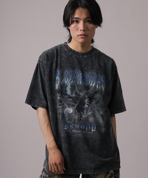 tシャツ 「82」 ロックテイスト プリントTシャツ バックプリント