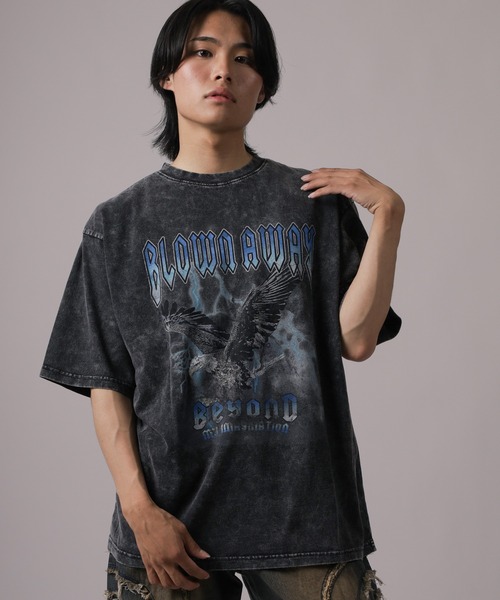 設楽 プリント Tシャツ Sサイズ ダークグレー 設楽 プリント Tシャツ Sサイズ ダークグレー