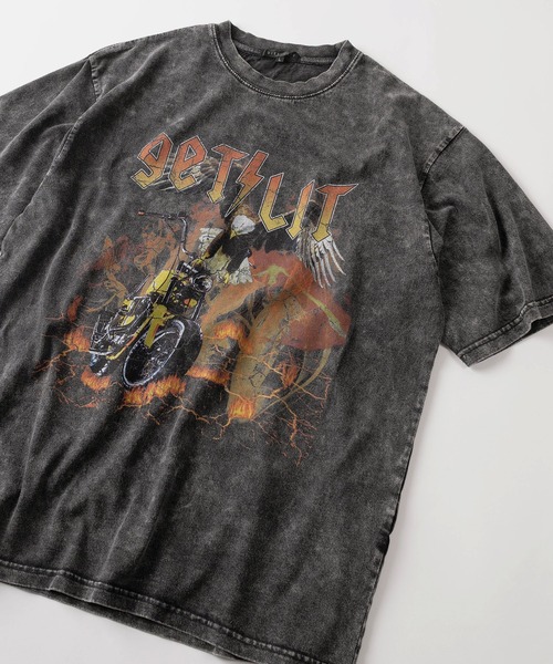 tシャツ 「82」 ロックテイスト プリントTシャツ バックプリント