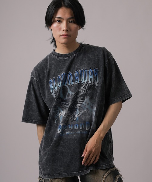 tシャツ 「82」 ロックテイスト プリントTシャツ バックプリント