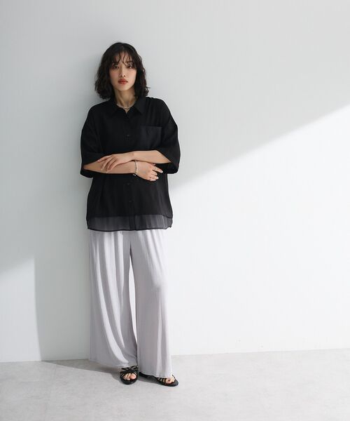 関税込/国内発【RECTO】シアーバックバンディングワイド パンツ Green Parks パンツ シアーワイドパンツ レディース : ZOZOTOWN