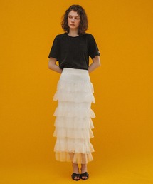 ADAM ET ROPE'（アダムエロペ） ロング スカート シアーフリルスカート
