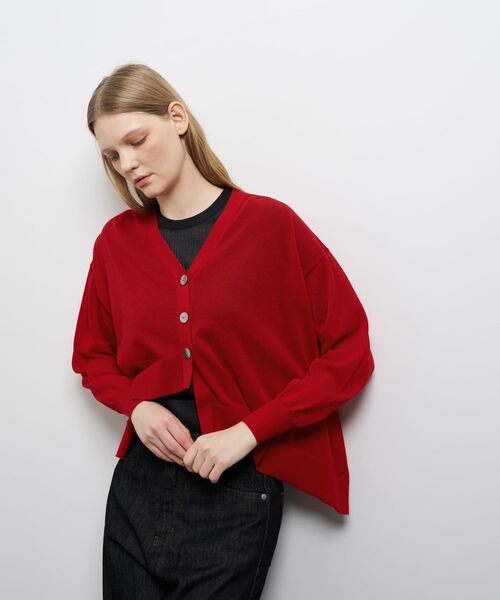 LANVIN en Bleu ニット セーター アシンメヘムカーディガン