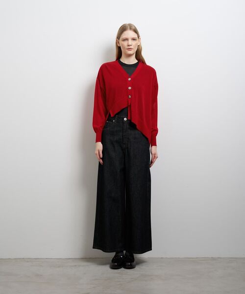 LANVIN en Bleu ニット セーター アシンメヘムカーディガン