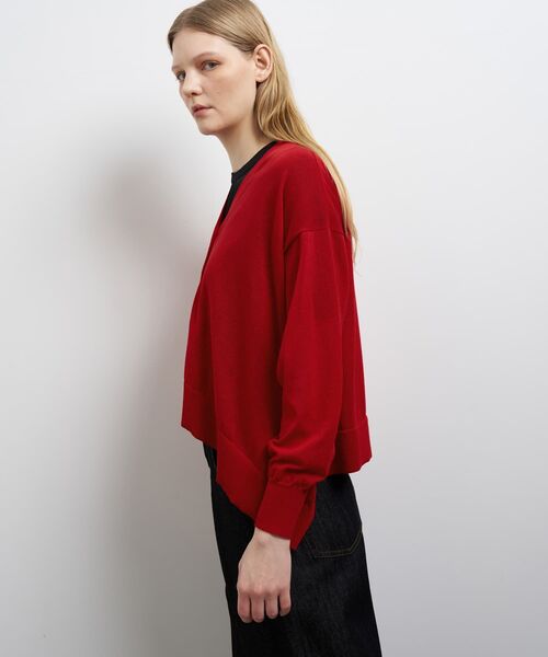 LANVIN　セーター　レディース LANVIN en Bleu ニット セーター アシンメヘムカーディガン