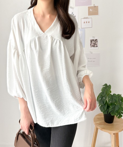 Dewlily ブラウス シャツ ゆるシルエットで華奢見え、こっそり体型