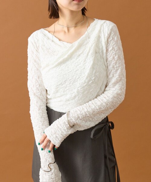 tシャツ レースオフショルロンTシャツ レディース