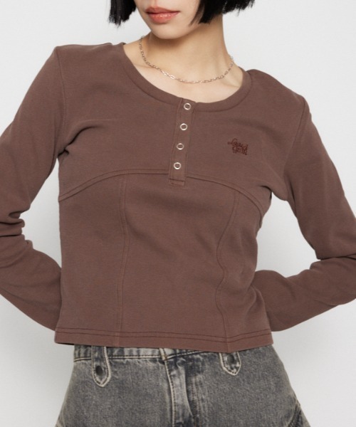 LAGUA GEM シャツ LAGUA GEM（ラグアジェム） tシャツ SIDE CUT COMPACT LONG SLEEVE T