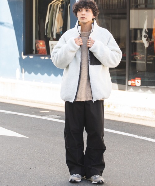 「WEGO」 ジップアップブルゾン MEDIUM ホワイト メンズ_画像2