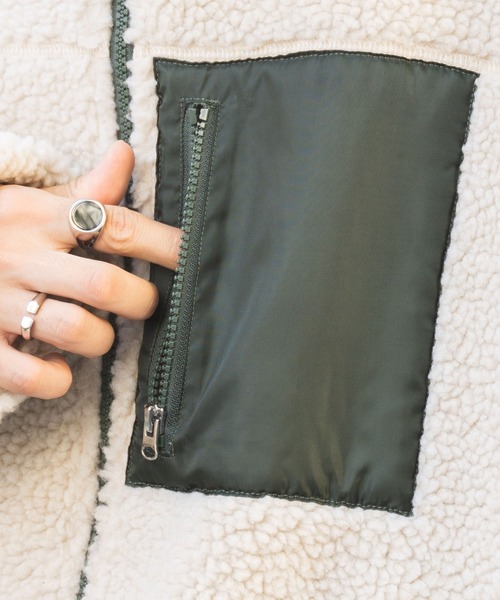 「WEGO」 ジップアップブルゾン MEDIUM ホワイト メンズ_画像6