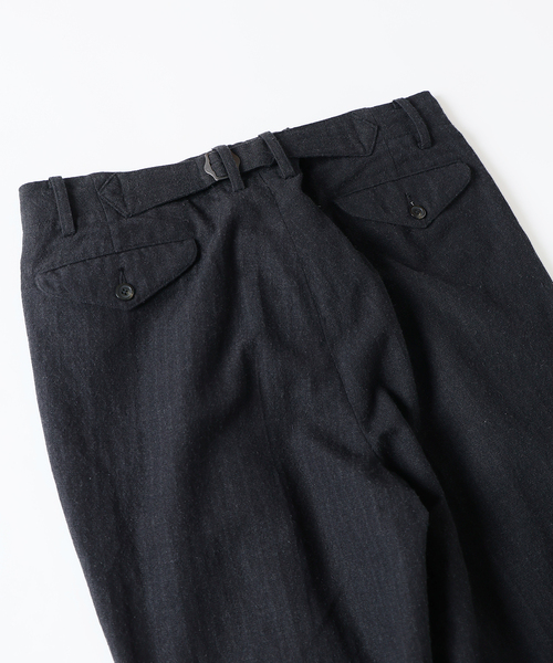 ジャーナル HOMESTEAD スラックス 黒 ストライプ J.S.Homestead / Stead】BLACK STRIPE SLACKS(505814176