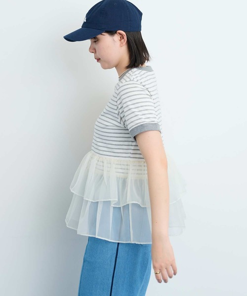 tシャツ ORGANDY ボーダー Tシャツ レディース