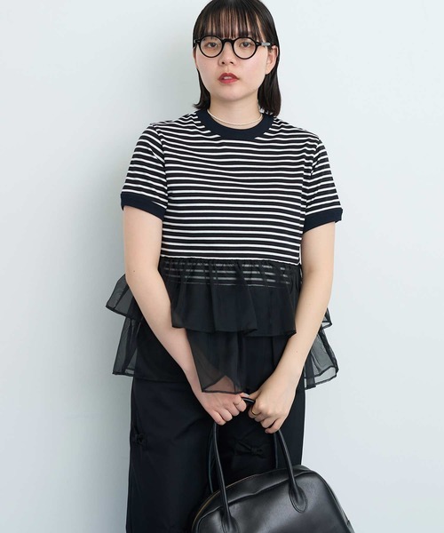 tシャツ ORGANDY ボーダー Tシャツ レディース I am in fact tシャツ ORGANDY ボーダー Tシャツ レディース