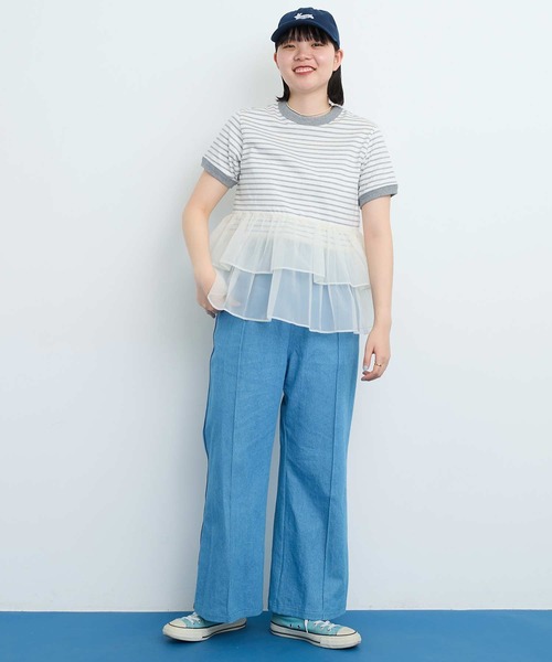 tシャツ ORGANDY ボーダー Tシャツ レディース I am in fact tシャツ ORGANDY ボーダー Tシャツ レディース
