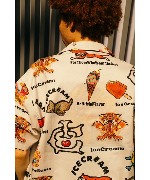 ICECREAM（アイスクリーム） シャツ OPEN COLLAR SS SHIRT メンズ