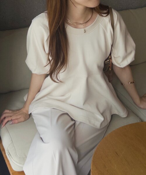 tシャツ ペプラムスウェットプルオーバー レディース