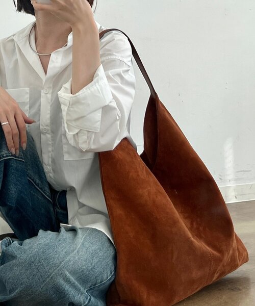 ショルダーバッグ バッグ 本革スエードワンショルダーバッグ レディース メンズ | russet | 02