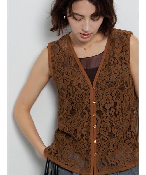 タグ付き未使用 ReginaRomantico レース ストレッチ ベスト ジレ TRUNC 88 ベスト ジレ Garter Straps Knit Vest レディース