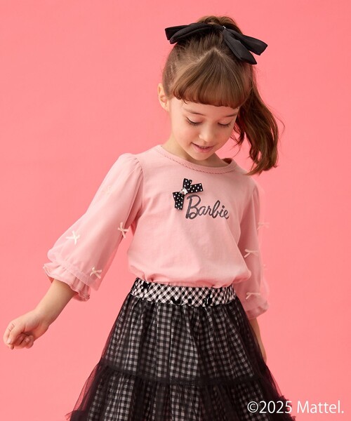 ANY（エニィ） tシャツ 「Barbie(TM)」リボン 七分袖Tシャツ キッズ 