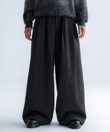 SINSS スラックス Tweed three tuck wide slacks / ツイード3タック