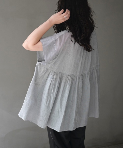 「&HALF」 「Worldclass」半袖ブラウス L ホワイト系その他 レディース_画像5