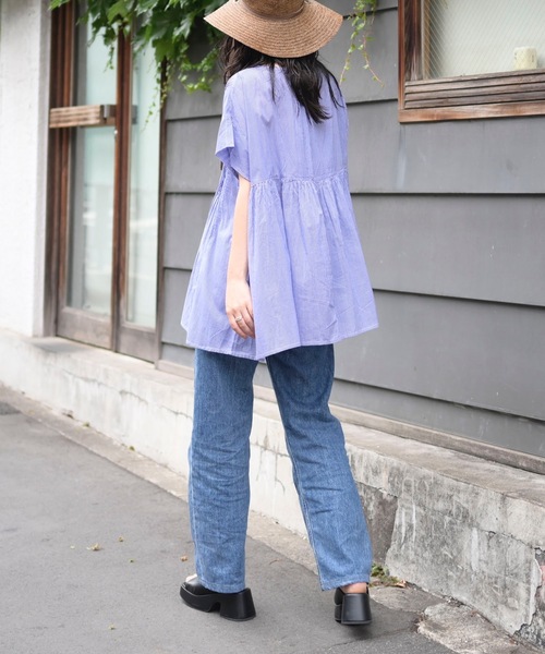 「&HALF」 「Worldclass」半袖ブラウス L ホワイト系その他 レディース_画像7