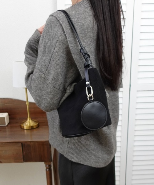 unnu（ユヌ） ショルダーバッグ バッグ スウェードタッチダブルコード