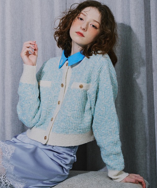HEIREN カーディガン 「HEIREN」ツイードニットジャケット レディース
