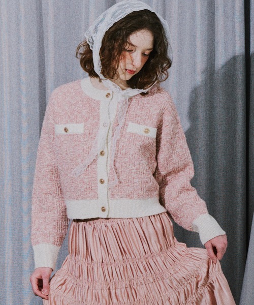 HEIREN カーディガン 「HEIREN」ツイードニットジャケット レディース