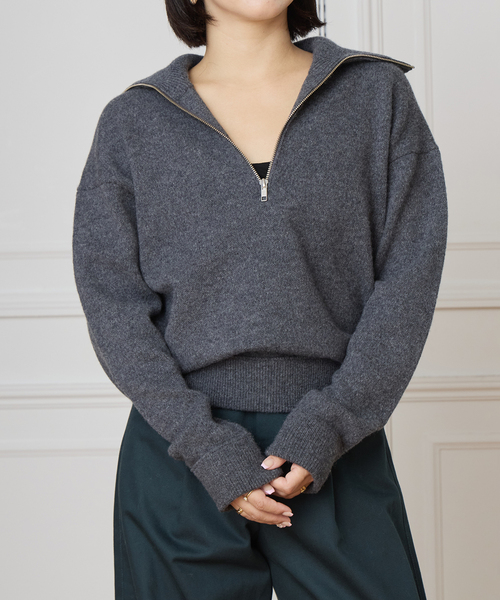 IENA LA BOUCLE ZIP ニットプルオーバー IENA LA BOUCLE（イエナラブークル） ニット セーター IENA LA BOUCLE