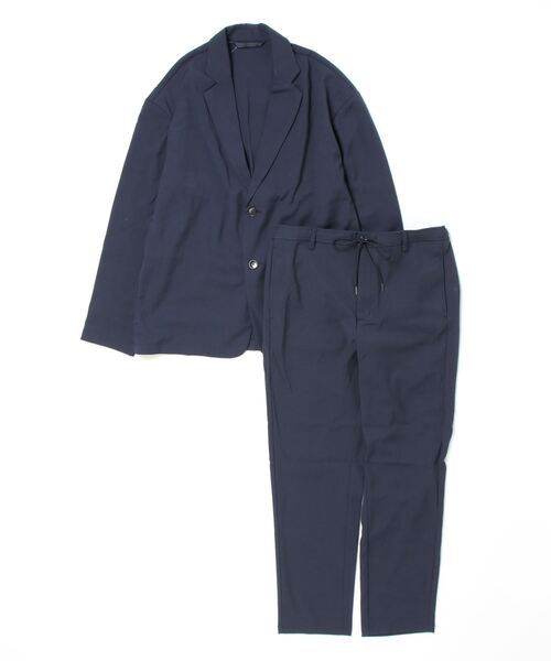 SHIPS CORDURA セットアップスーツ S ウール ネイビー SHIPS any:〈撥水/軽量/ストレッチ〉SOLOTEX(R) シアサッカー
