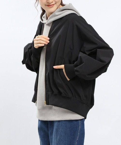 「GLOBAL WORK Smile Seed Store」 ジップアップブルゾン MEDIUM ベージュ レディース_画像4