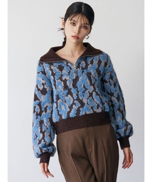 MURUA（ムルーア） ニット セーター マルチヤーンハーフジップニット