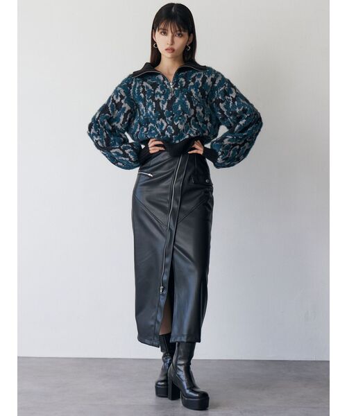 MURUA（ムルーア） ニット セーター マルチヤーンハーフジップニット