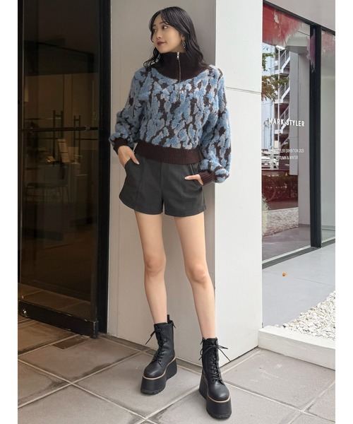 MURUA（ムルーア） ニット セーター マルチヤーンハーフジップニット