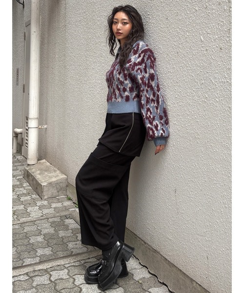 MURUA（ムルーア） ニット セーター マルチヤーンハーフジップニット