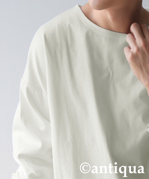 フリーサイズ❗Classica ドロップショルダー綿混長袖Tシャツです❗ antiqua（アンティカ） antiqua tシャツ ドロップショルダーロンT