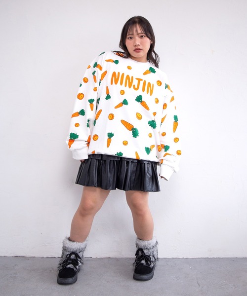 PUNYUS（プニュズ） トレーナー スウェット 「新サイズ」フード総柄