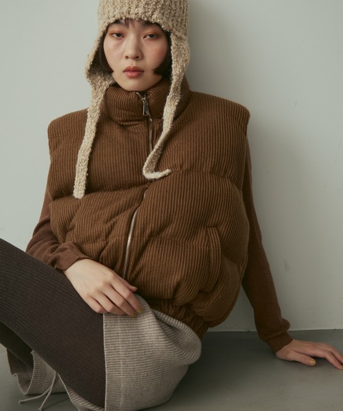 full/fill. ダウンベスト ベスト rib pudding best / リブパディング