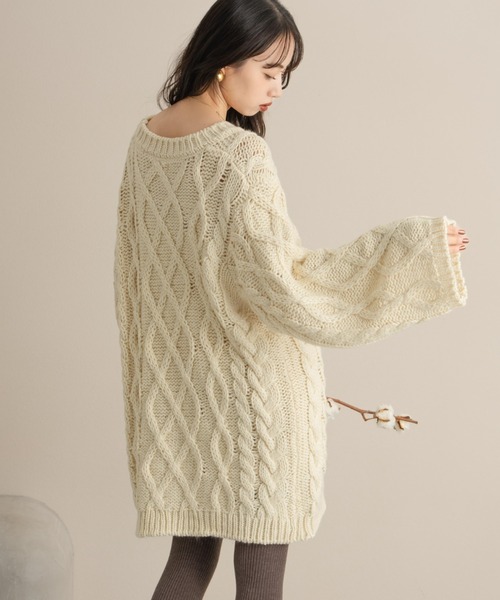 hinari（ヒナリ） ワンピース ケーブル編みニットワンピ : ZOZOTOWN