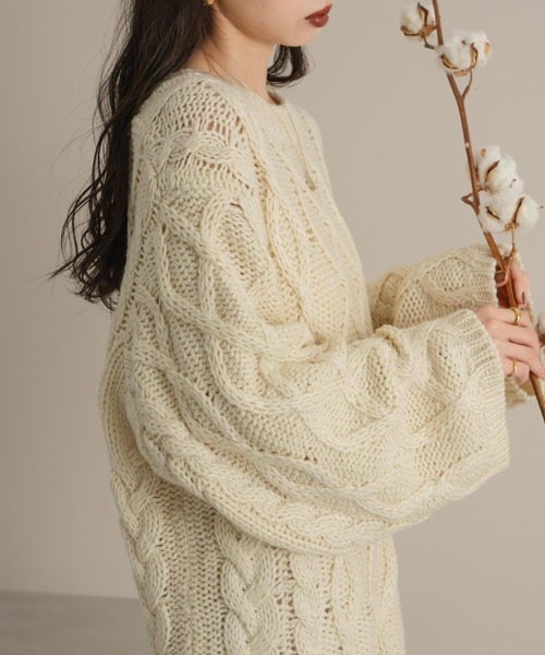 hinari（ヒナリ） ワンピース ケーブル編みニットワンピ : ZOZOTOWN