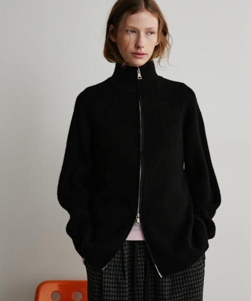 ブラック長袖カーディガン Auntie Rosa Holiday（アンティローザホリデー） カーディガン ダブル