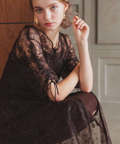 「Dorry Doll」 半袖ワンピース LARGE ピンク レディース_画像4