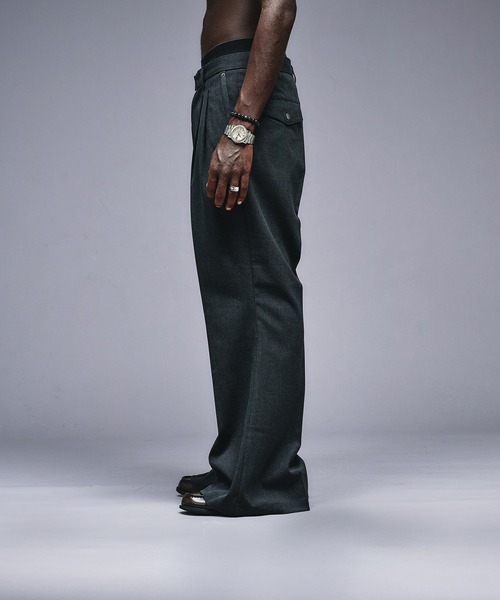 ANDER HUNK スラックス Wide Flare Tuck Slacks / ワイドフレアタック