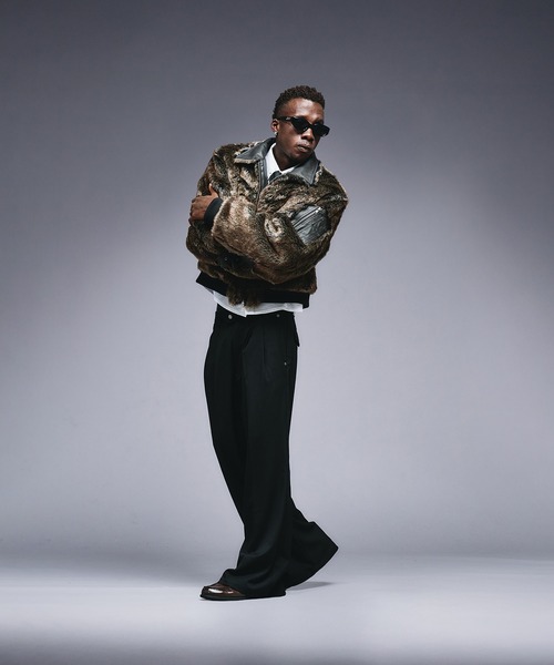 ANDER HUNK スラックス Wide Flare Tuck Slacks / ワイドフレアタック