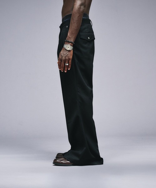 ANDER HUNK スラックス Wide Flare Tuck Slacks / ワイドフレアタック